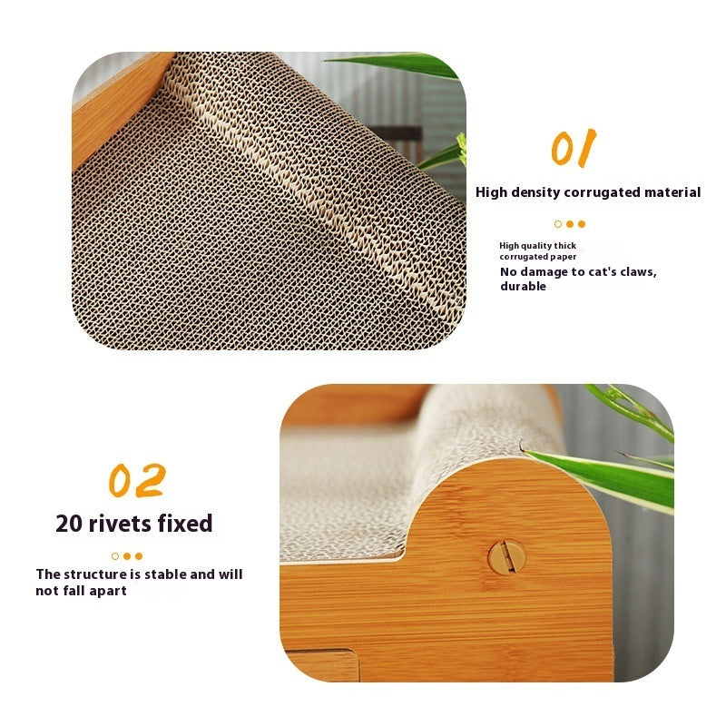 KFX-2358589 Luxury Double Layer Corrugated Paper Cat House with Double Ball and Double Door