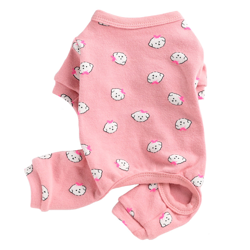 KFX-2361149 Cotton Puppy Dog Pajamas - Four-Legged Casual Spring and Autumn Wear in Yellow, Pink, and Blue