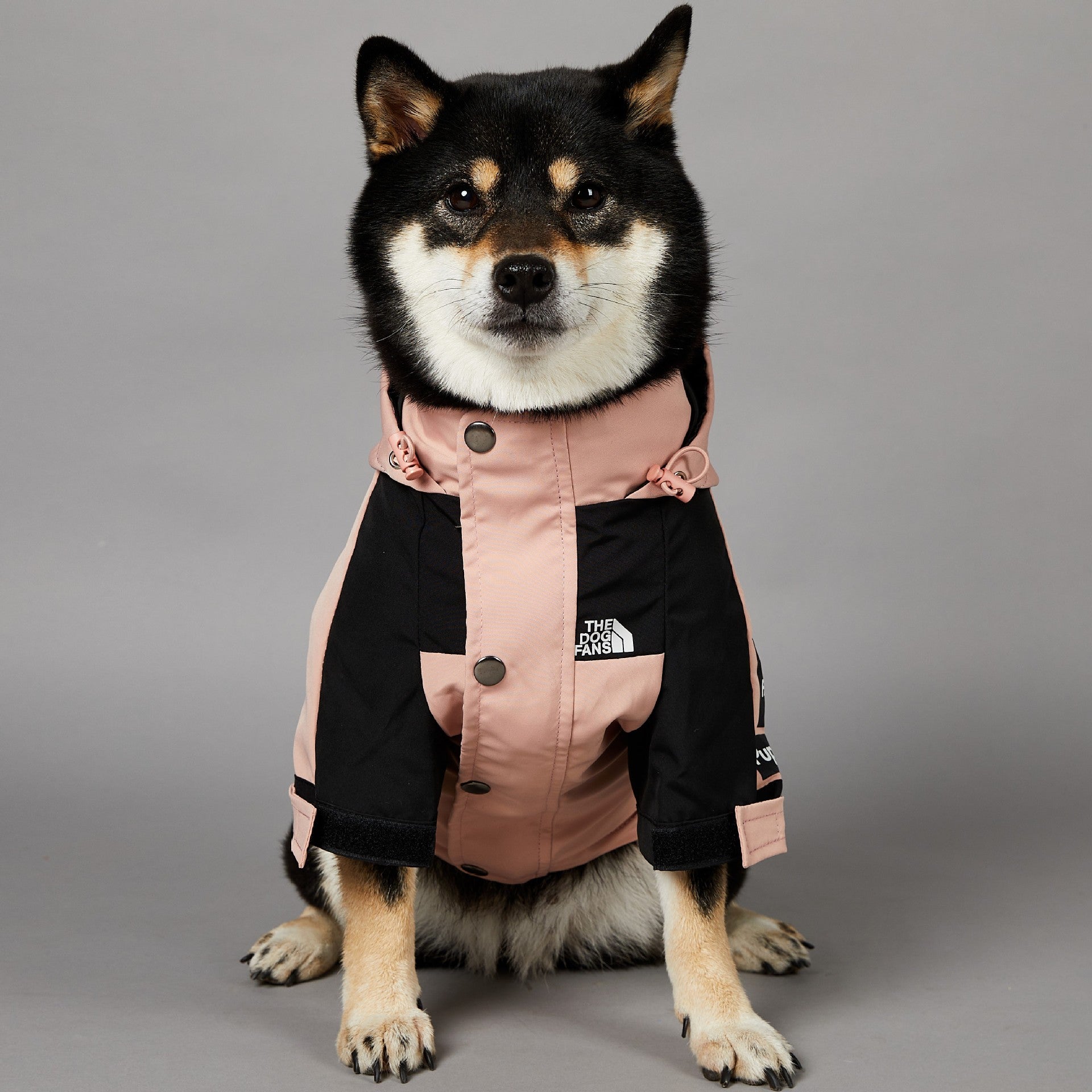 KFX-2361917 Waterproof Large Dog Raincoat in Pink - Windproof Shell Jacket for Pets