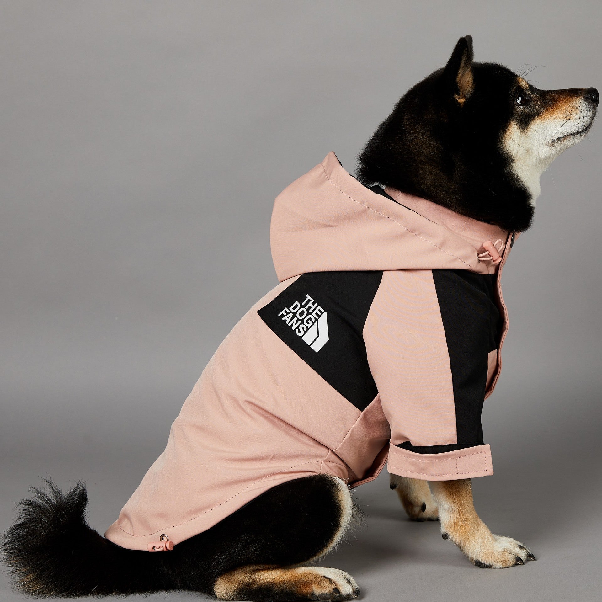KFX-2361917 Waterproof Large Dog Raincoat in Pink - Windproof Shell Jacket for Pets