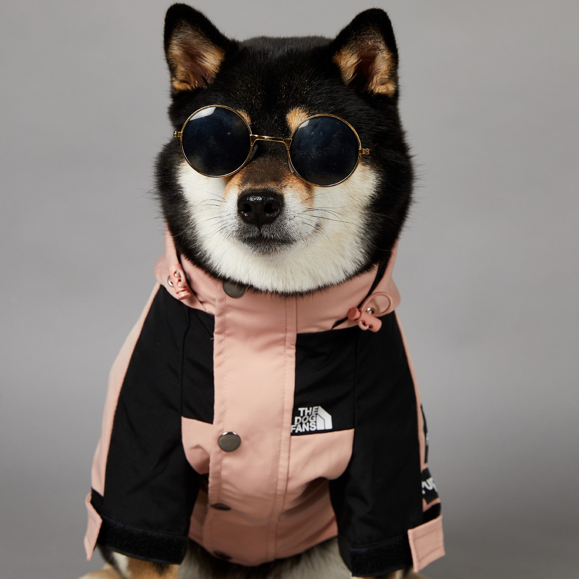 KFX-2361917 Waterproof Large Dog Raincoat in Pink - Windproof Shell Jacket for Pets