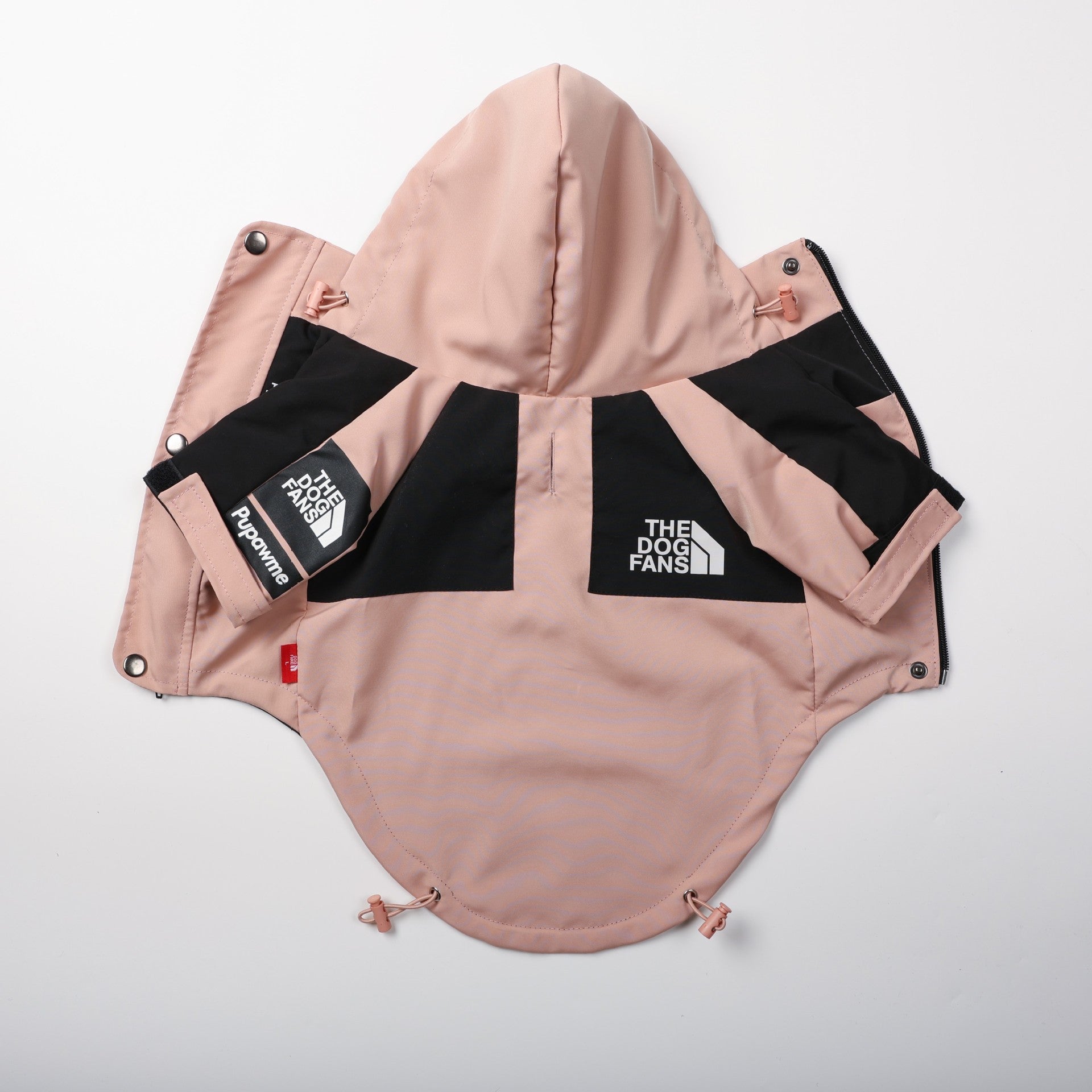 KFX-2361917 Waterproof Large Dog Raincoat in Pink - Windproof Shell Jacket for Pets