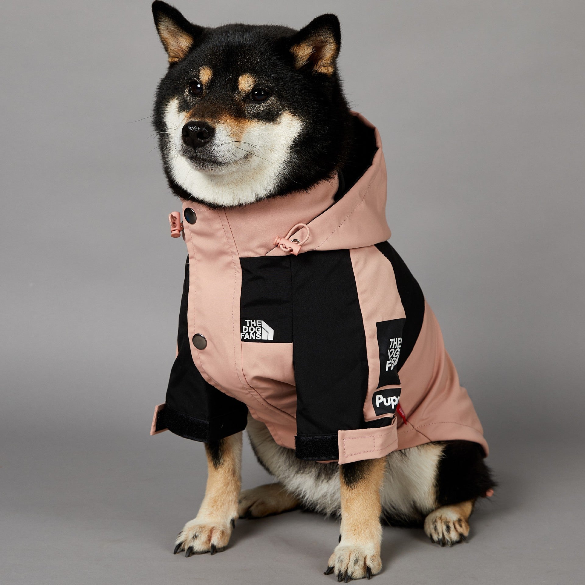 KFX-2361917 Waterproof Large Dog Raincoat in Pink - Windproof Shell Jacket for Pets