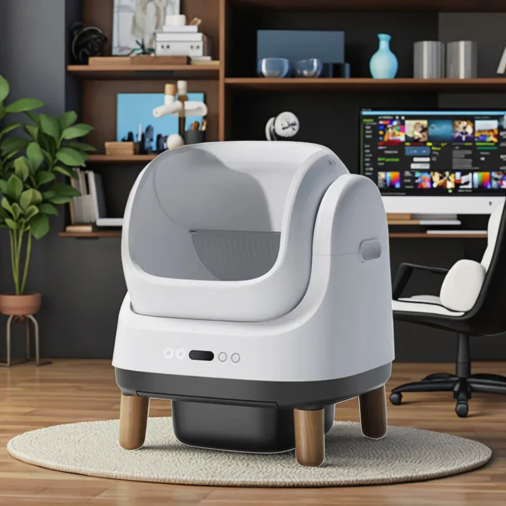 KFX-236371 Automatic Self-Cleaning Cat Litter Box with 60L Capacity and Deodorizing Features