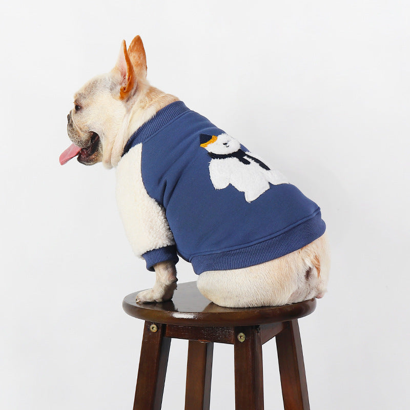 KFX-2364861 Fleece-Lined Thick Winter Dog Coat in Dark Blue for All Sizes