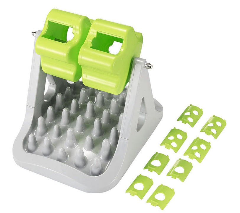 KFX-2365117 Interactive Rotating Food Dispensing Toy for Dogs and Cats - Plastic Leaky Device, Grey & Green