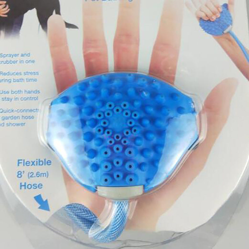 KFX-2365885 Silicone Pet Bath and Massage Brush with Shower Head for Dogs and Cats