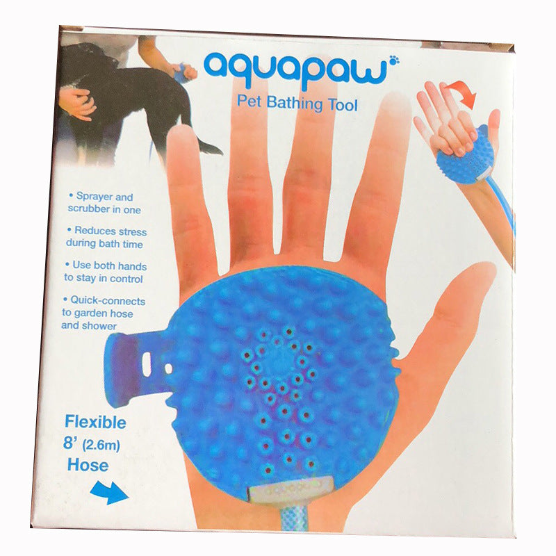 KFX-2365885 Silicone Pet Bath and Massage Brush with Shower Head for Dogs and Cats