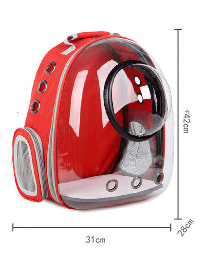 KFX-2366525 Transparent Pet Carrier Backpack with Side Access Door - Breathable Design for Pets Up to 12kg