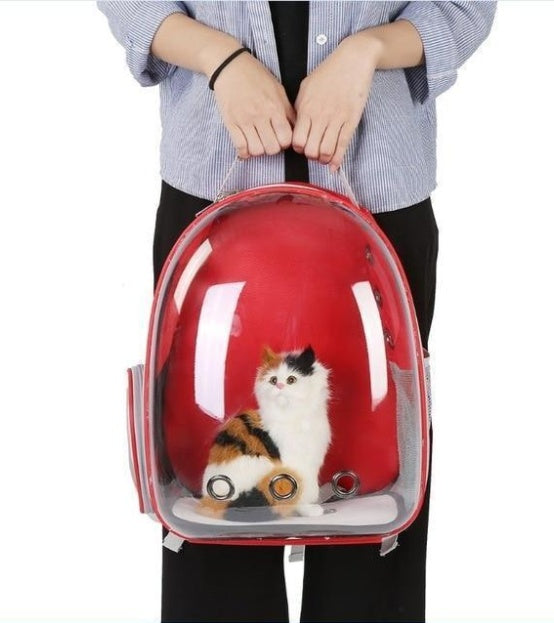 KFX-2366525 Transparent Pet Carrier Backpack with Side Access Door - Breathable Design for Pets Up to 12kg