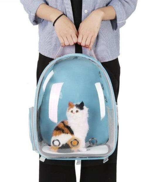 KFX-2366525 Transparent Pet Carrier Backpack with Side Access Door - Breathable Design for Pets Up to 12kg