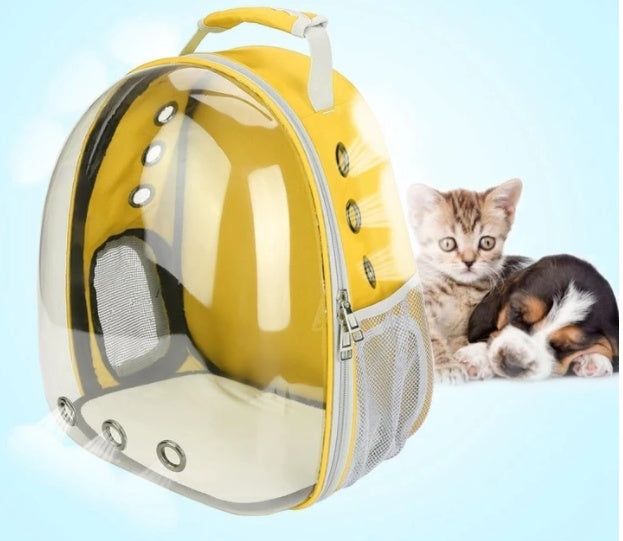 KFX-2366525 Transparent Pet Carrier Backpack with Side Access Door - Breathable Design for Pets Up to 12kg