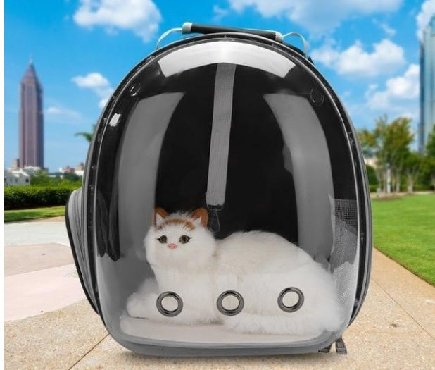 KFX-2366525 Transparent Pet Carrier Backpack with Side Access Door - Breathable Design for Pets Up to 12kg