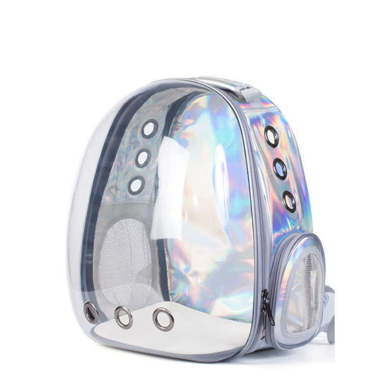 KFX-2366525 Transparent Pet Carrier Backpack with Side Access Door - Breathable Design for Pets Up to 12kg