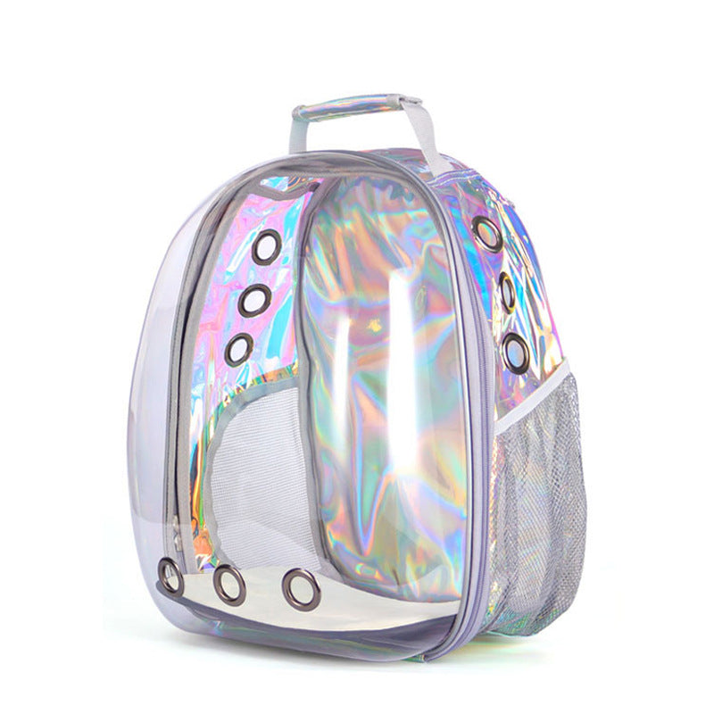 KFX-2366525 Transparent Pet Carrier Backpack with Side Access Door - Breathable Design for Pets Up to 12kg