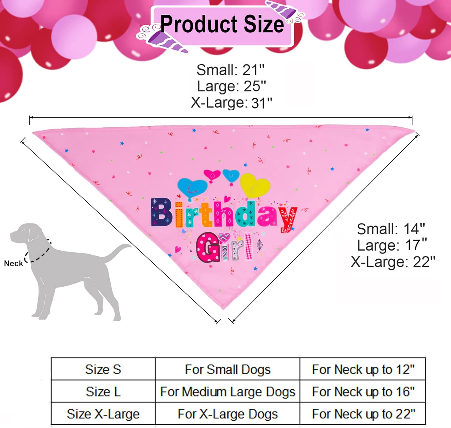 KFX-2367549 Dog Birthday Party Supplies - Fun Birthday Hat with Numbers and Bandana for Puppies