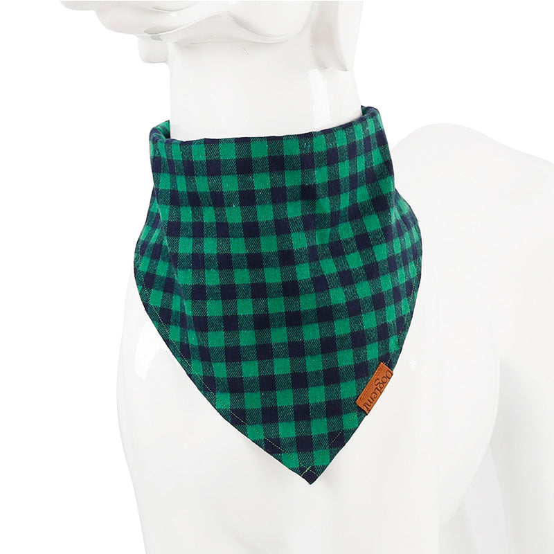 KFX-2367677 Pet Triangle Scarf for Dogs and Cats – Stylish Saliva Towel in 9 Color Options, Cotton/Polyester Blend