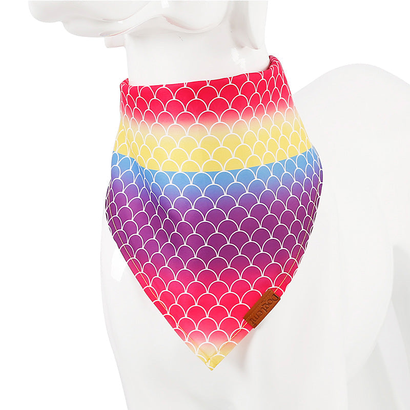 KFX-2367677 Pet Triangle Scarf for Dogs and Cats – Stylish Saliva Towel in 9 Color Options, Cotton/Polyester Blend