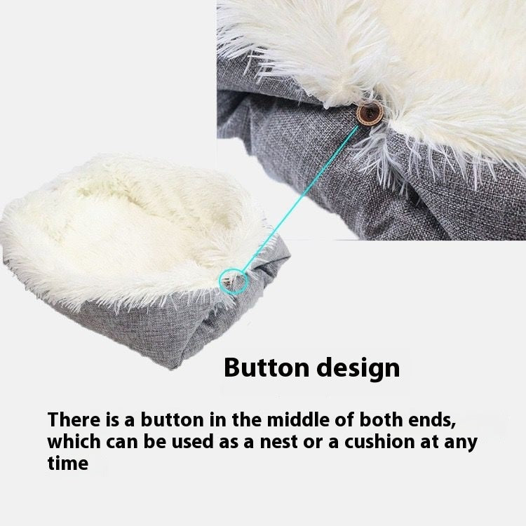 KFX-2370109 Cozy Dual-Use Plush Pet Bed in Gray for Dogs - M & L Sizes Available