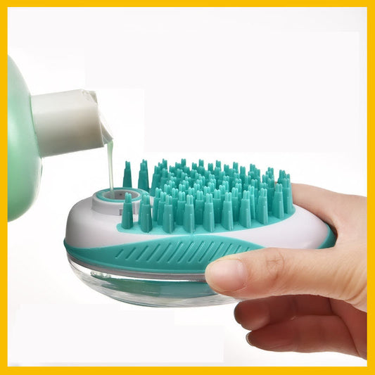 KFX-2371645 Silicone Bath Brush and Massage Comb for Cats and Dogs with Liquid Storage