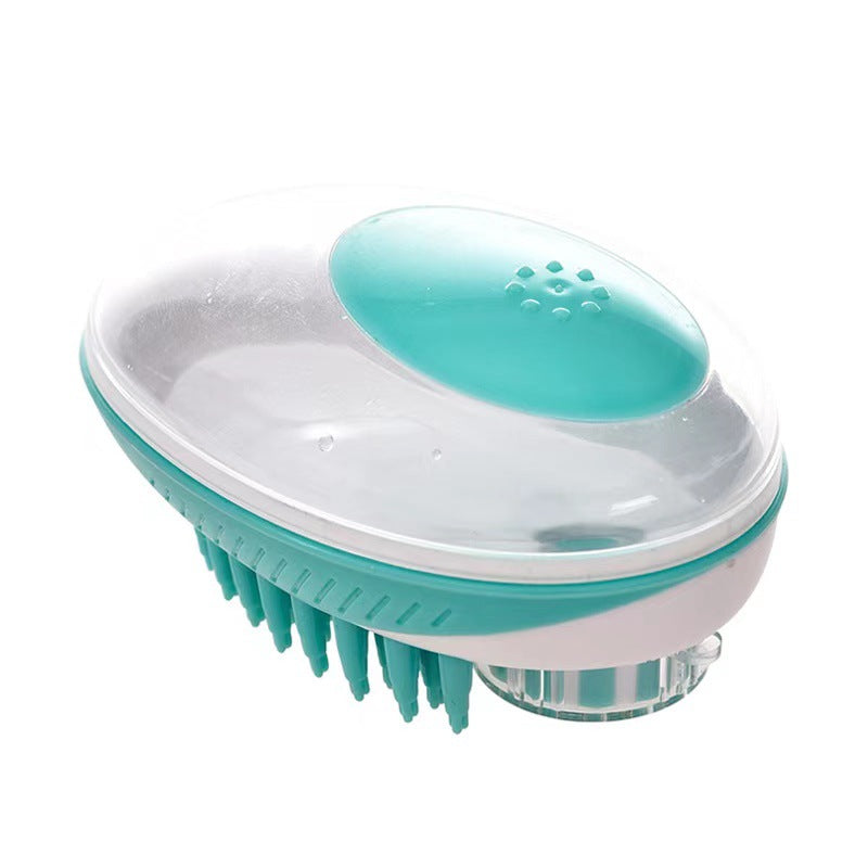 KFX-2371645 Silicone Bath Brush and Massage Comb for Cats and Dogs with Liquid Storage