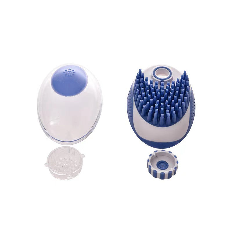 KFX-2371645 Silicone Bath Brush and Massage Comb for Cats and Dogs with Liquid Storage