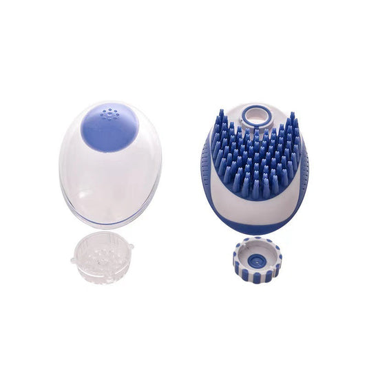 KFX-2371645 Silicone Bath Brush and Massage Comb for Cats and Dogs with Liquid Storage