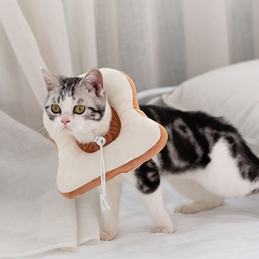 KFX-2372285 Anti-Licking Recovery Collar for Cats - Soft Cotton Headgear for Comfort and Protection