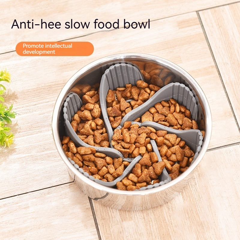 KFX-2375997 Pet Rotating Slow Feed Bowl with Silicone Base for Controlled Eating