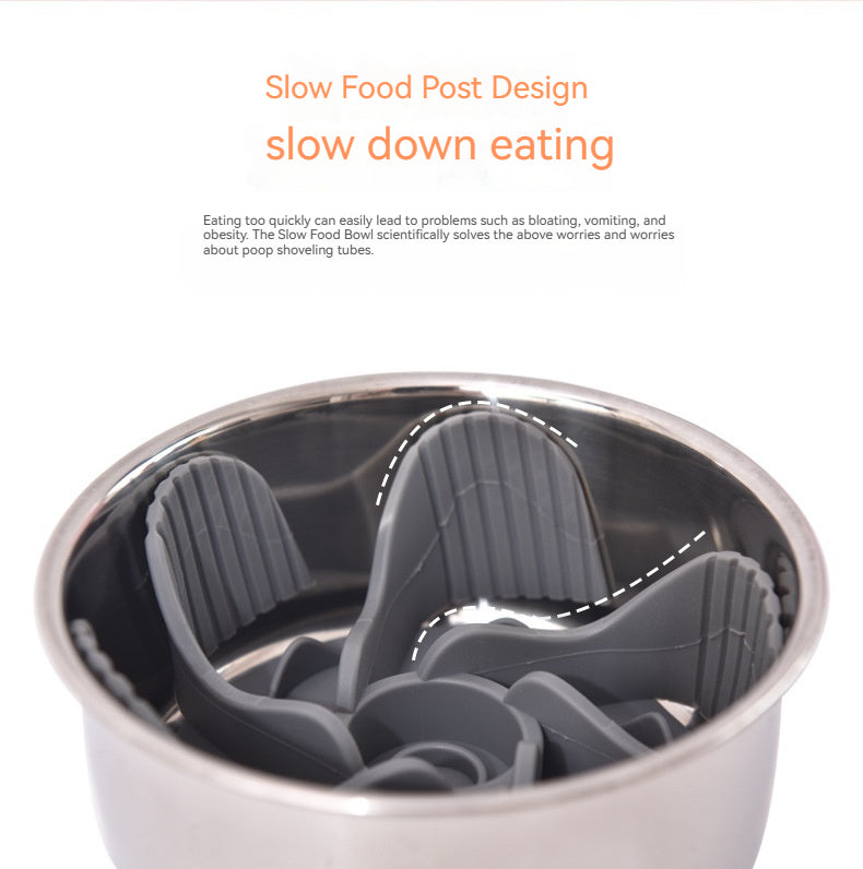 KFX-2375997 Pet Rotating Slow Feed Bowl with Silicone Base for Controlled Eating