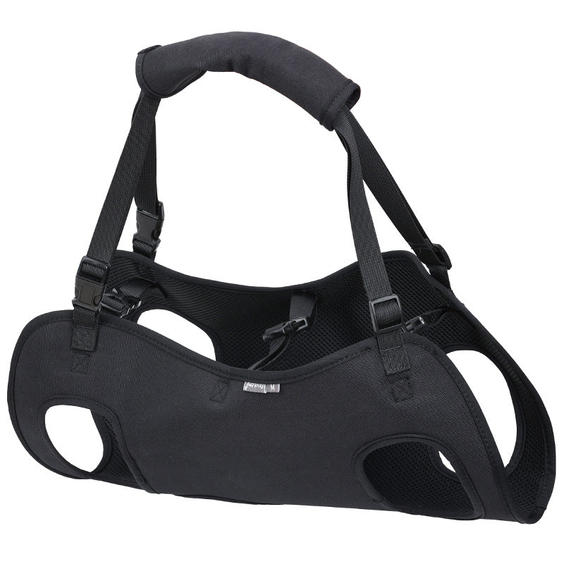 KFX-2380861 Oxford Cloth Dog Travel Auxiliary Strap - Durable Pet Chain Ring in Black