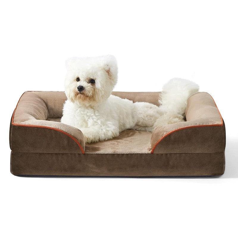 KFX-2381629 Comfortable Detachable Dog Plush Sofa Pet Bed in Gray, Dark Green, Brown, Blue, or Dark Gray - Multiple Sizes Available