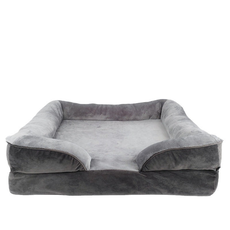 KFX-2381629 Comfortable Detachable Dog Plush Sofa Pet Bed in Gray, Dark Green, Brown, Blue, or Dark Gray - Multiple Sizes Available