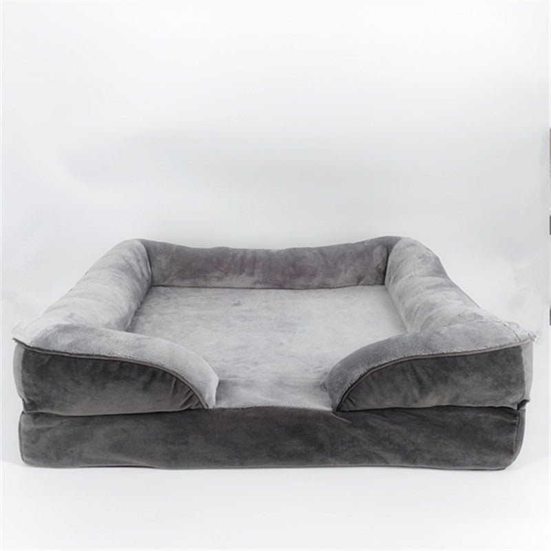 KFX-2381629 Comfortable Detachable Dog Plush Sofa Pet Bed in Gray, Dark Green, Brown, Blue, or Dark Gray - Multiple Sizes Available