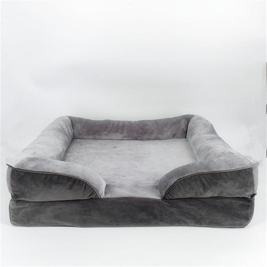 KFX-2381629 Comfortable Detachable Dog Plush Sofa Pet Bed in Gray, Dark Green, Brown, Blue, or Dark Gray - Multiple Sizes Available