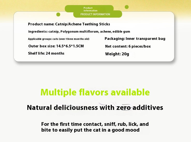 KFX-2382397 Cat Molar Rods for Healthy Chewing – Pack of 6 Mint-flavored Toys
