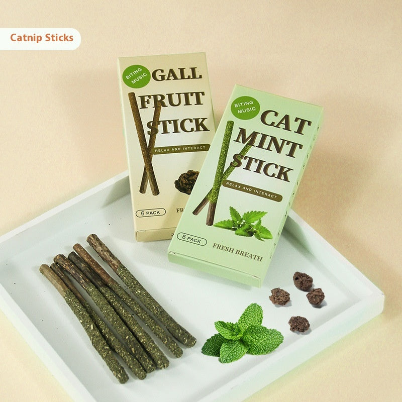 KFX-2382397 Cat Molar Rods for Healthy Chewing – Pack of 6 Mint-flavored Toys