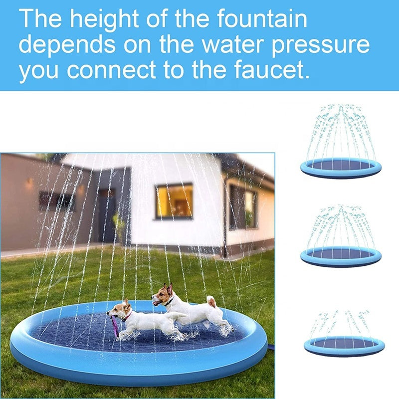 KFX-2383037 Outdoor Dog Splash Pad and Swimming Mat with Anti-Slip Surface