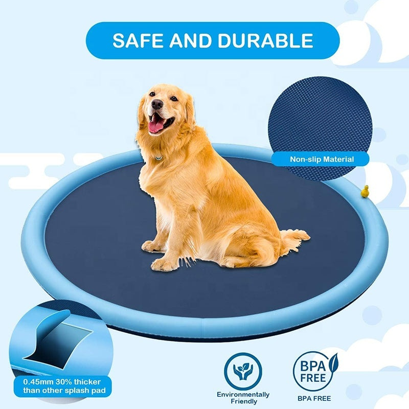 KFX-2383037 Outdoor Dog Splash Pad and Swimming Mat with Anti-Slip Surface