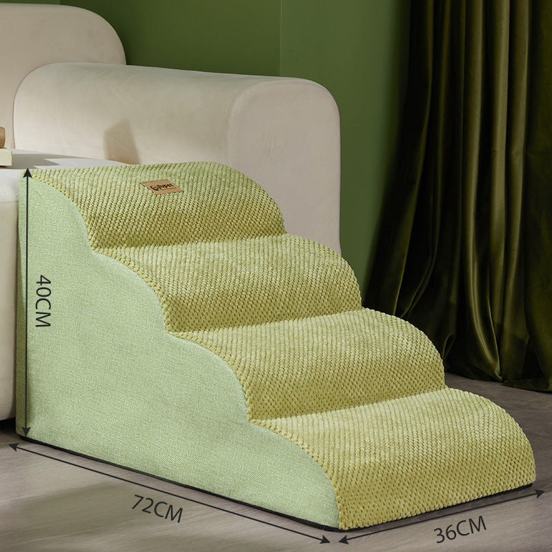 KFX-2384829 Anti-Slip Pet Dog Slope Ladder - Available in Brown and Green, Multiple Sizes