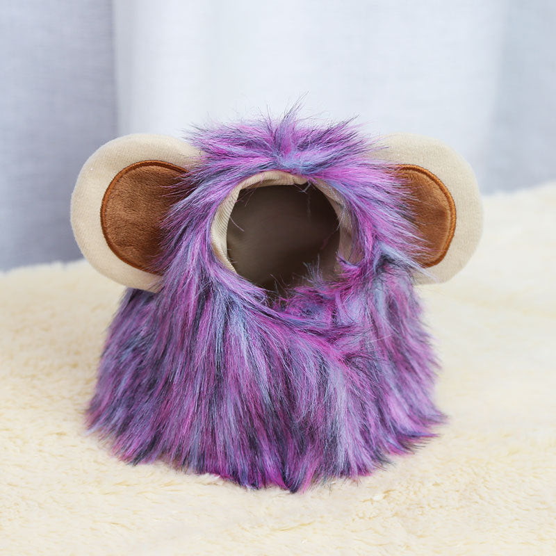 KFX-2386365 Pet Lion Mane Hat for Cats and Small Dogs - Funny Costume for Halloween and Festivals