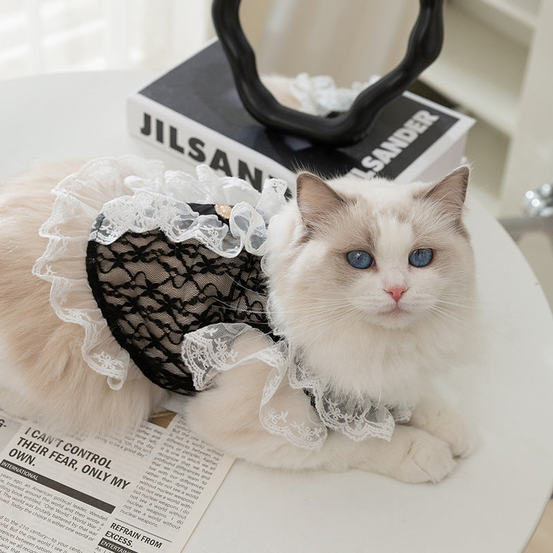 KFX-2387133 Lace Traction Vest for Cats and Kittens - Lightweight Polyester Clothing, Multiple Sizes Available