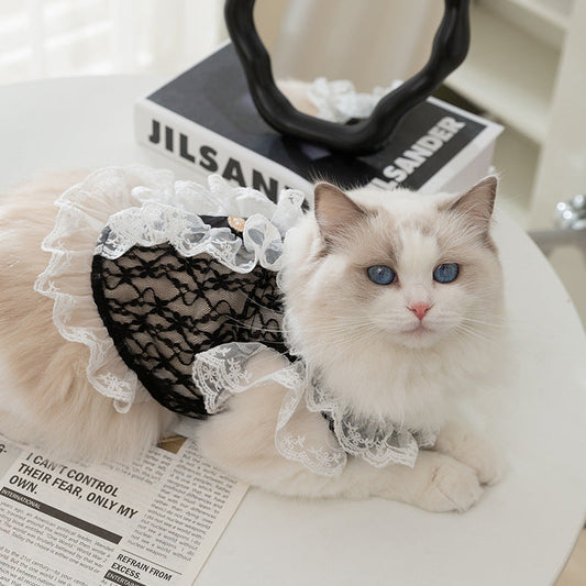 KFX-2387133 Lace Traction Vest for Cats and Kittens - Lightweight Polyester Clothing, Multiple Sizes Available