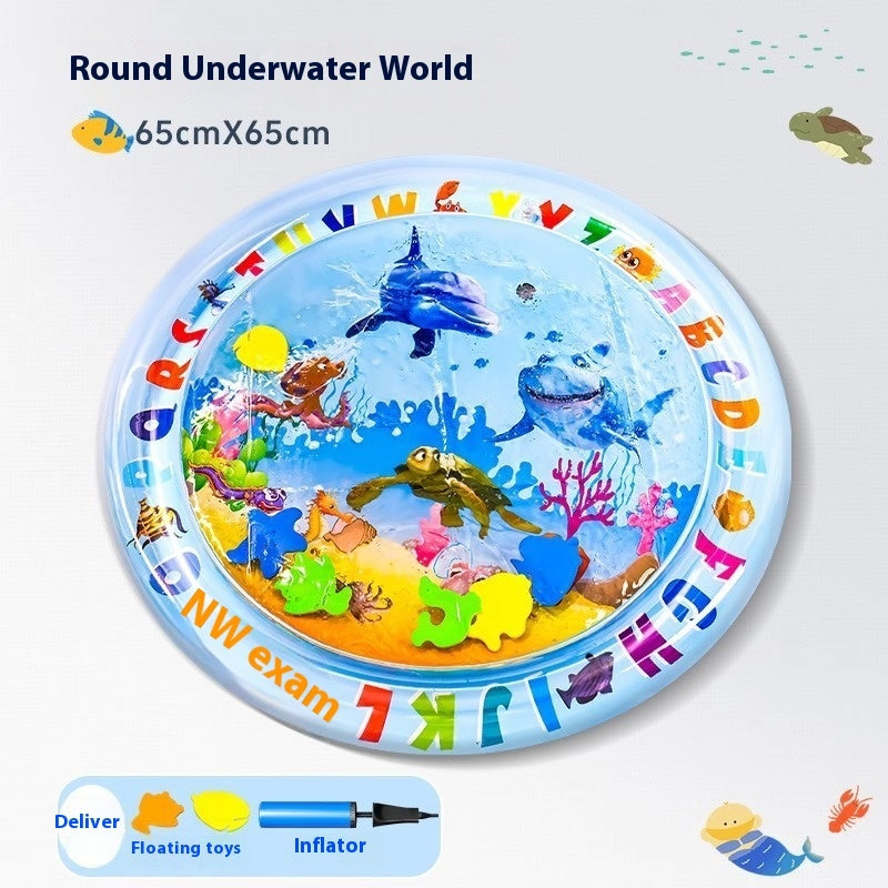 KFX-2388157 Cooling Pet Water Bed Cushion for Dogs and Cats - Inflatable Ice Pad with Fun Underwater Designs - 65cm and 100cm Sizes Available