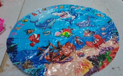 KFX-2388157 Cooling Pet Water Bed Cushion for Dogs and Cats - Inflatable Ice Pad with Fun Underwater Designs - 65cm and 100cm Sizes Available
