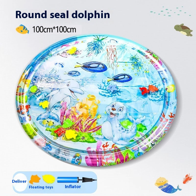 KFX-2388157 Cooling Pet Water Bed Cushion for Dogs and Cats - Inflatable Ice Pad with Fun Underwater Designs - 65cm and 100cm Sizes Available