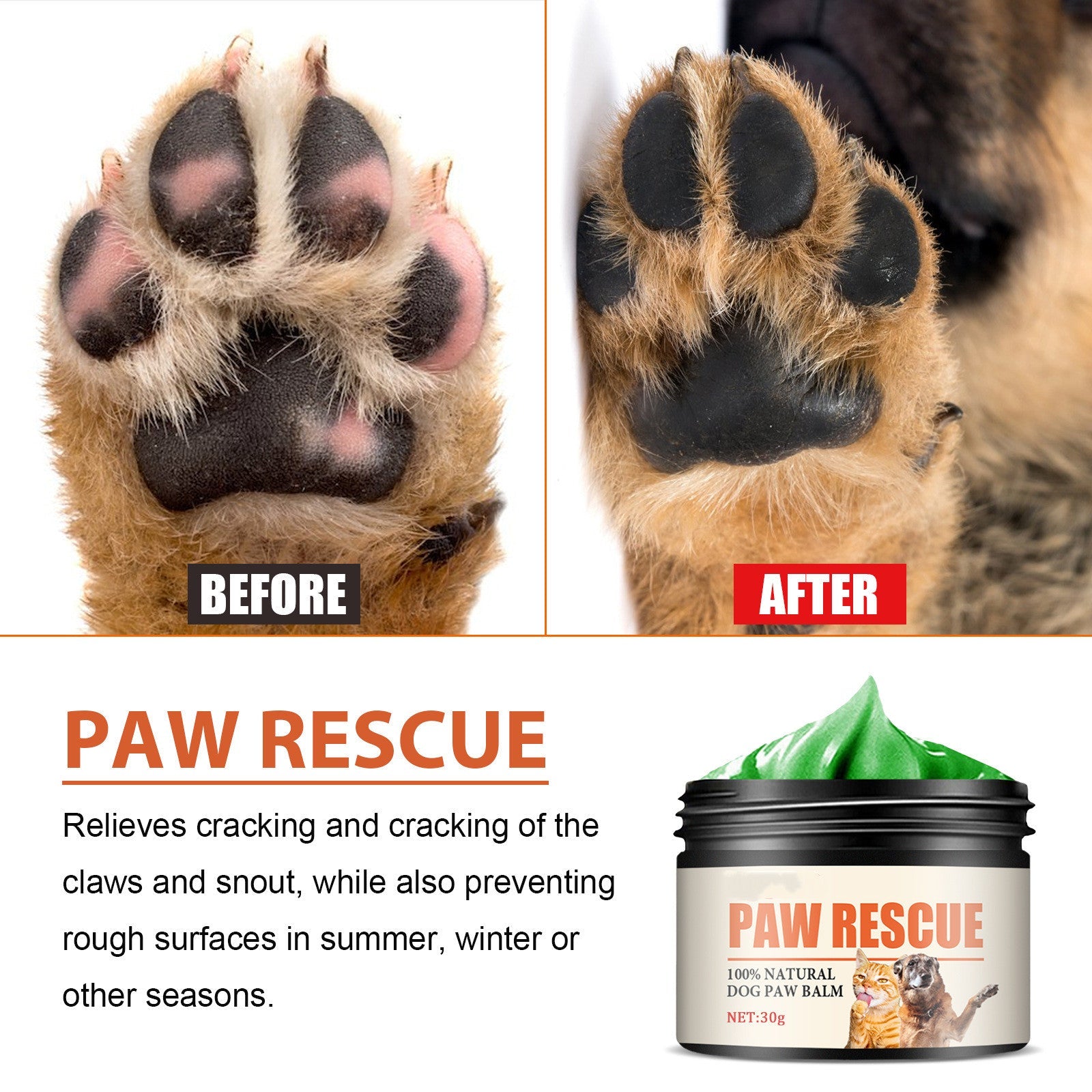 KFX-2389181 Pet Paw Care Cream for Foot Pad Protection - Nourishing Oil with Natural Ingredients