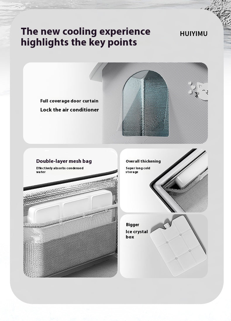 KFX-2391357 Pet Air-Conditioned Room for Cats and Dogs - Includes Ice Bags and Mesh Accessories