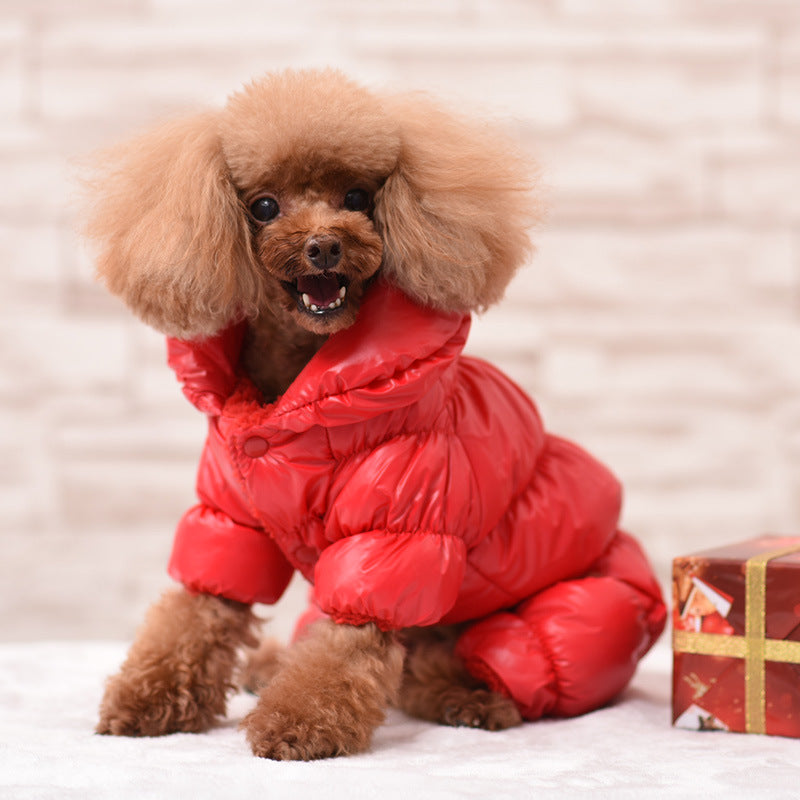 KFX-2391485 Warm Cotton Dog Clothing for Pets - Available in Red, Blue, Black, Earth Gold, and Silver