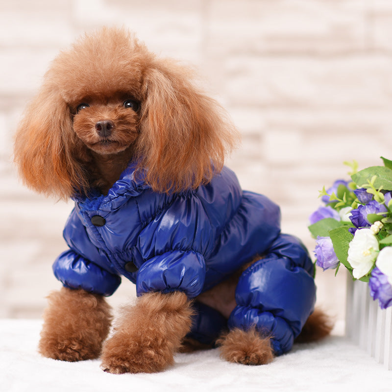 KFX-2391485 Warm Cotton Dog Clothing for Pets - Available in Red, Blue, Black, Earth Gold, and Silver